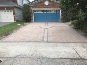 driveway and walkway design with accent tiles